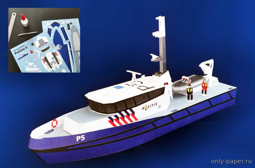 Сборная бумажная модель / scale paper model, papercraft Полицейский патрульный катер / Zeehaven Politie patrouilleboot 