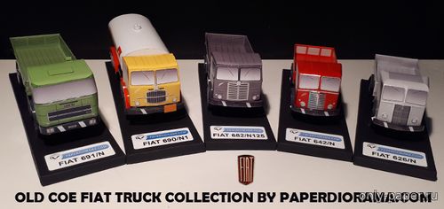 Сборная бумажная модель / scale paper model, papercraft Coe Fiat Truck Collection 
