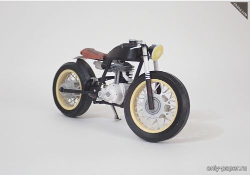 Сборная бумажная модель / scale paper model, papercraft Одноцилиндровый мотоцикл / Single Cylinder Motorcycle-like a Caferacer- (Chima) 