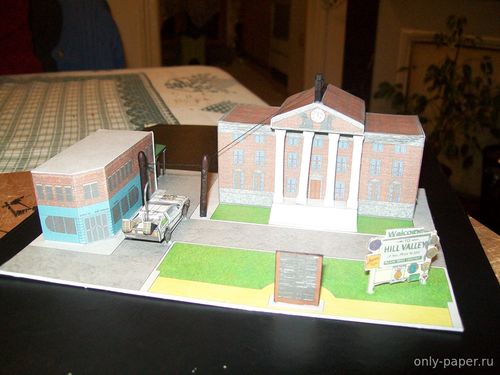 Сборная бумажная модель / scale paper model, papercraft Хилл-Вэлли / Hill Valley («Назад в будущее» / Back to the Future) 