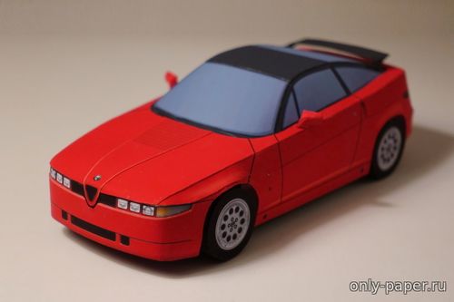 Сборная бумажная модель / scale paper model, papercraft Alfa Romeo SZ ES30 