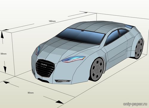 Сборная бумажная модель / scale paper model, papercraft Audi A4 concept 