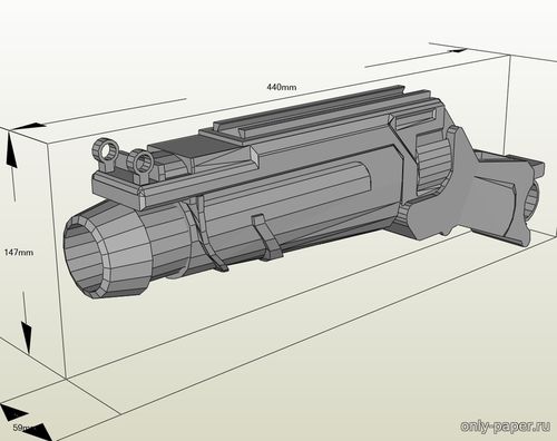 Модель подствольного гранатомета FN EGLM из бумаги/картона