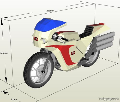 Модель мотоцикла Cyclone из бумаги/картона