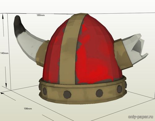 Модель шлема викинга из бумаги/картона