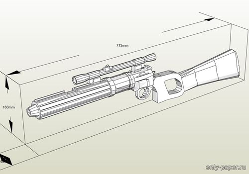 Сборная бумажная модель / scale paper model, papercraft EE-3 Blaster Rifle (Star Wars) 