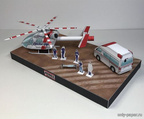 Сборная бумажная модель / scale paper model, papercraft McDonnell Douglas MD 902 Explorer 