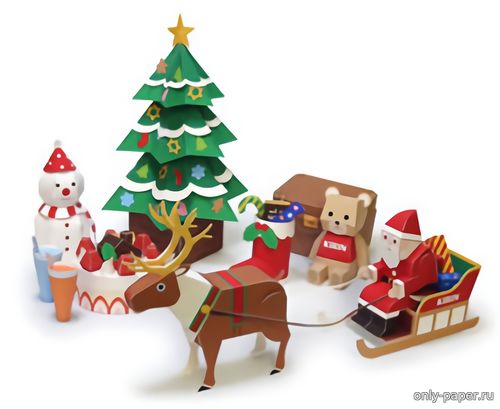 Сборная бумажная модель / scale paper model, papercraft Счастливого Рождества / Happy Christmas 