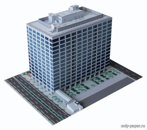 Модель офисного здания MM Park Building из бумаги/картона