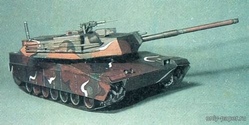Модель танка M1 Abrams из бумаги/картона