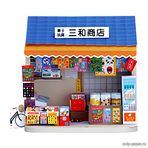 Модель магазина игрушек и сладостей из бумаги/картона
