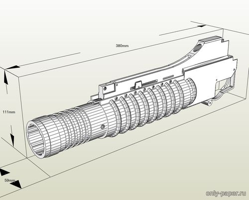 Модель подствольного гранатомета M203 из бумаги/картона