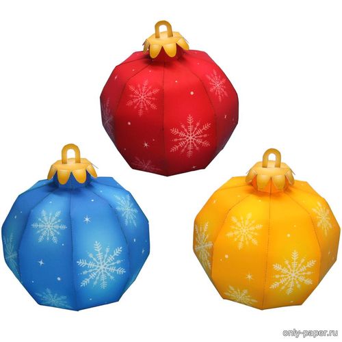 Сборная бумажная модель / scale paper model, papercraft Елочные украшения / Christmas tree Ornaments (Canon) 