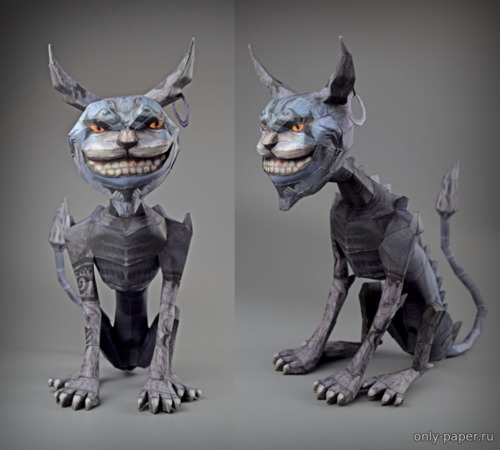 Сборная бумажная модель / scale paper model, papercraft Чеширский Кот / Cheshire Cat 