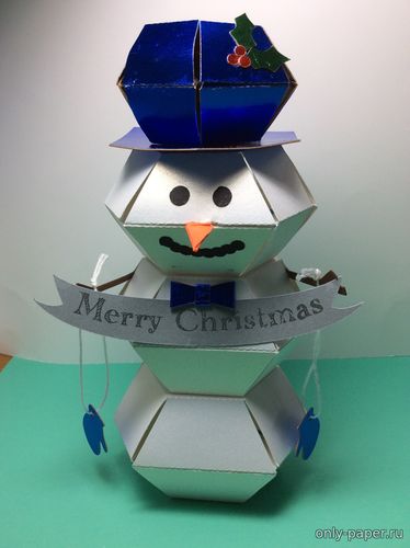 Сборная бумажная модель / scale paper model, papercraft Открытка со Снеговиком / Snowman Pop-Up Card 