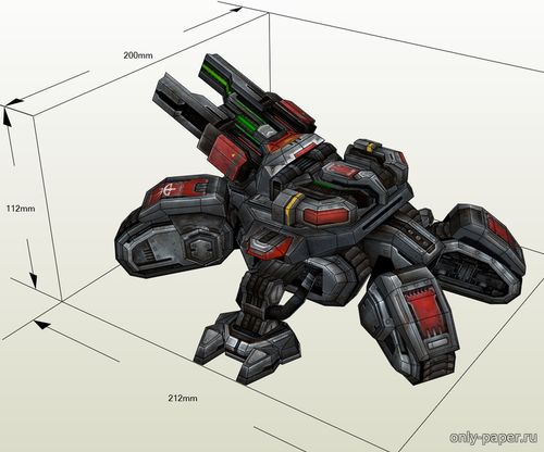 Сборная бумажная модель / scale paper model, papercraft Осадный танк / Siege Tank (StarCraft 2) 