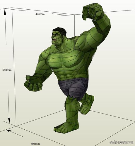 Сборная бумажная модель / scale paper model, papercraft Халк / Hulk 