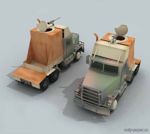 Модель автомобиля M915 Gun Truck из бумаги/картона