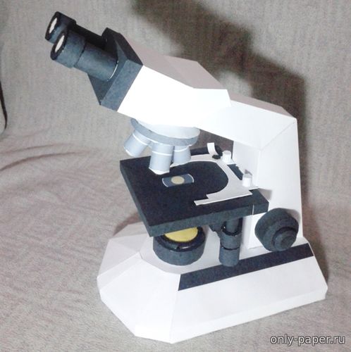 Модель микроскопа из бумаги/картона