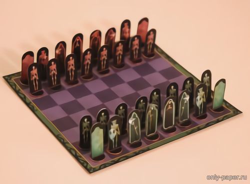 Сборная бумажная модель / scale paper model, papercraft Шахматы Нежити / Undead chess 