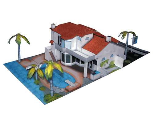 Модель жилого дома в Аризоне из бумаги/картона