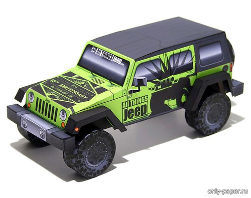 Сборная бумажная модель / scale paper model, papercraft Jeep Wrangler JK Unlimited 