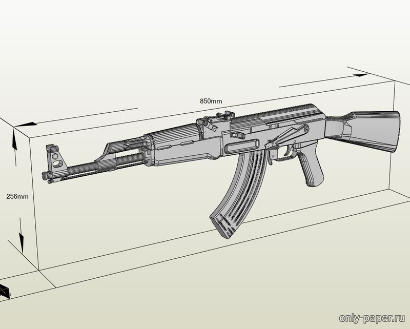 Автомат Калашникова АК-47 из бумаги, модели сборные бумажные
