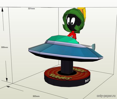 Сборная бумажная модель / scale paper model, papercraft Марсианин Марвин / Marvin the Martian 