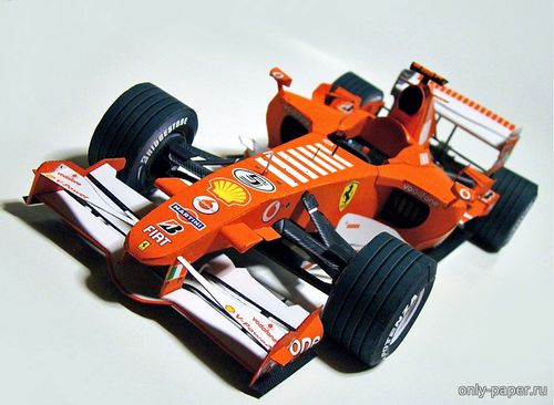 Сборная бумажная модель / scale paper model, papercraft Ferrari 248F1 M. Schumacher & F. Massa 2006 