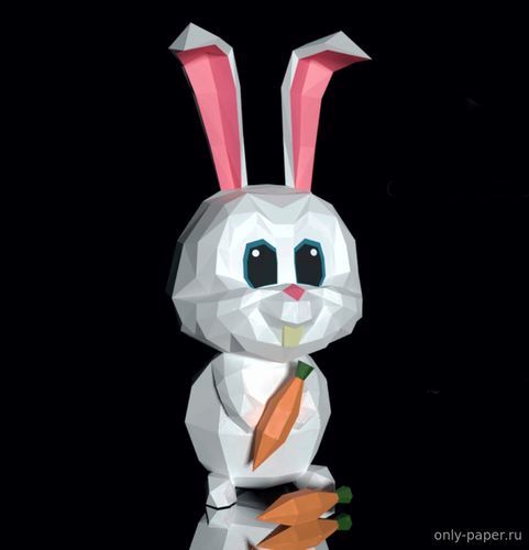 Модель Кролика Снежка из бумаги/картона