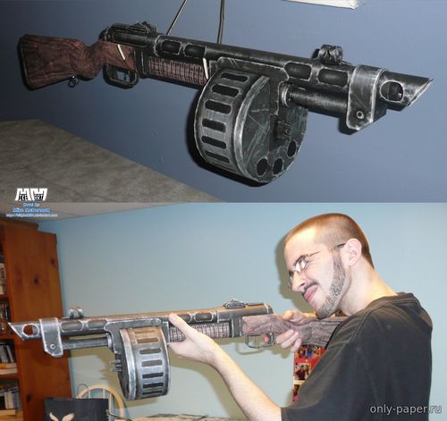 Сборная бумажная модель / scale paper model, papercraft Боевой дробовик /  Combat Shotgun (Fallout 3) 