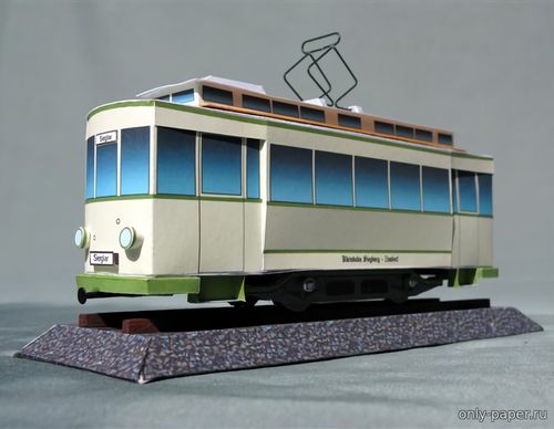 Модель трамвая Rhabarberschlitten из бумаги/картона