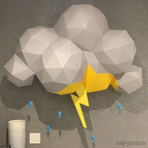 Модель облачной бури из бумаги/картона