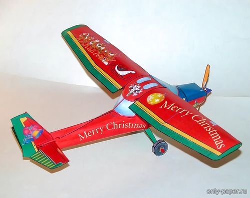 Сборная бумажная модель / scale paper model, papercraft Cessna 152 Santa (Fiddlers Green) 