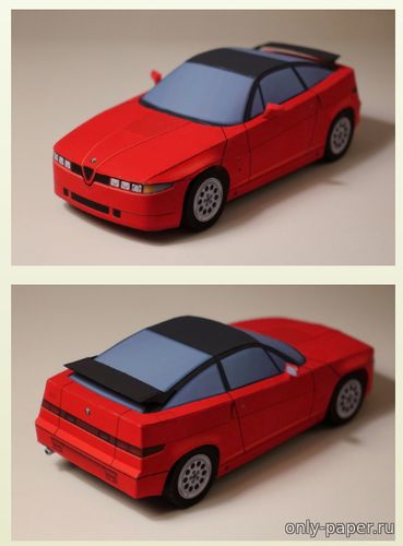 Сборная бумажная модель / scale paper model, papercraft Alfa Romeo SZ (PACAROOM - Paper Car Showroom) 