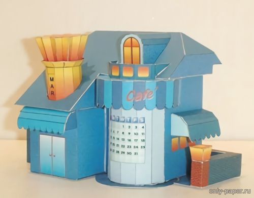 Сборная бумажная модель / scale paper model, papercraft Вечный календарь в виде домика 