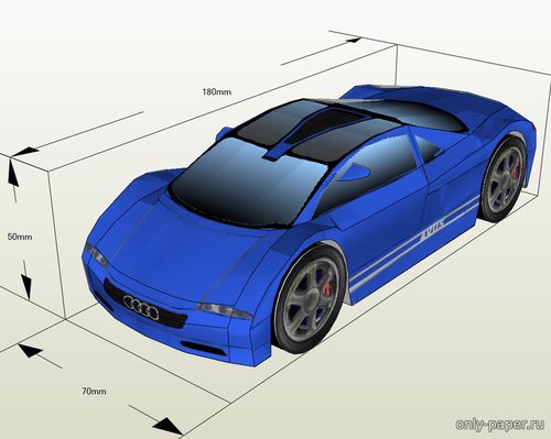 Модель автомобиля Audi Avus из бумаги/картона