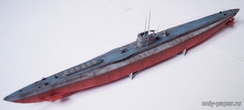 Сборная бумажная модель / scale paper model, papercraft U-118 typ XB (Modelarstwo Okrętowe) 