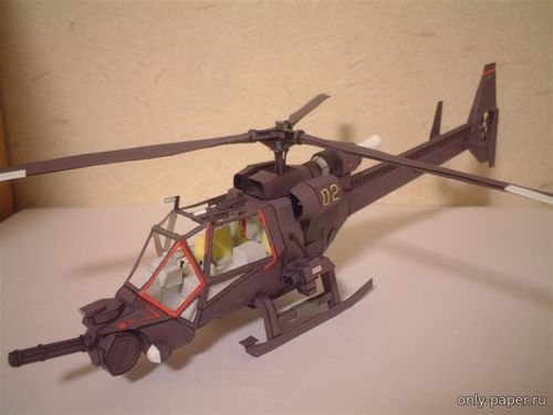 Модель вертолета «Голубой гром» из бумаги/картона