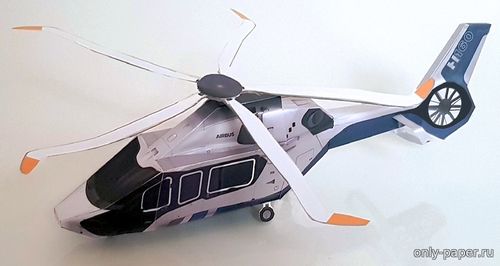 Модель вертолета Airbus H160 из бумаги/картона
