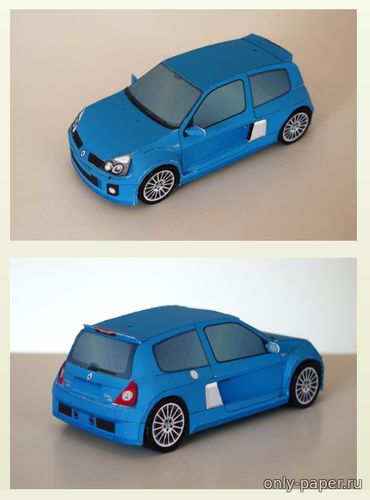 Сборная бумажная модель / scale paper model, papercraft Renault Clio V6 (PACAROOM - Paper Car Showroom) 