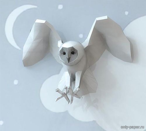Сборная бумажная модель / scale paper model, papercraft Белая сова / White Owl 