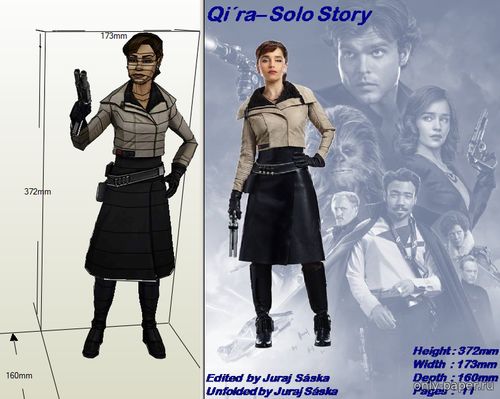 Сборная бумажная модель / scale paper model, papercraft Qi'ra - Solo Story - Star Wars 
