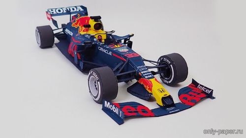 Сборная бумажная модель / scale paper model, papercraft Red Bull RB16B - Sergio Perez e Max Verstappen  2021 