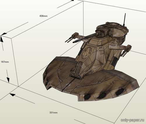 Сборная бумажная модель / scale paper model, papercraft AAT (Star Wars) 