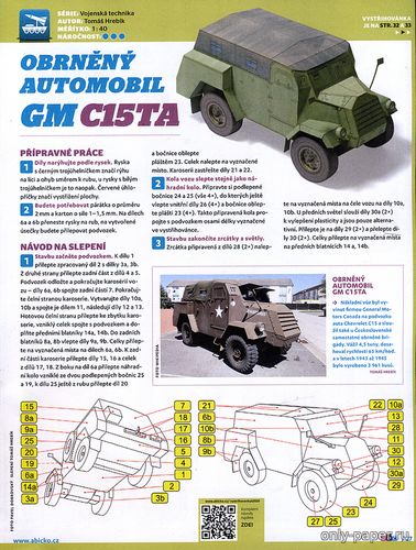 Сборная бумажная модель / scale paper model, papercraft Obrneny automobil GM C15TA (ABC 2020-06) 