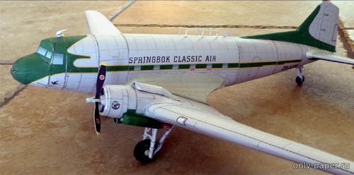Сборная бумажная модель / scale paper model, papercraft Douglas DC-3 Dakota «Springbok Classic Air» (Bob's Card Models) 