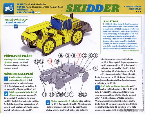 Сборная бумажная модель / scale paper model, papercraft Skidder / Трелёвочный трактор (ABC 05/2020) 