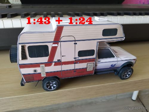 Модель кемпера-автодома ВАЗ-21214 «Нива» из бумаги/картона