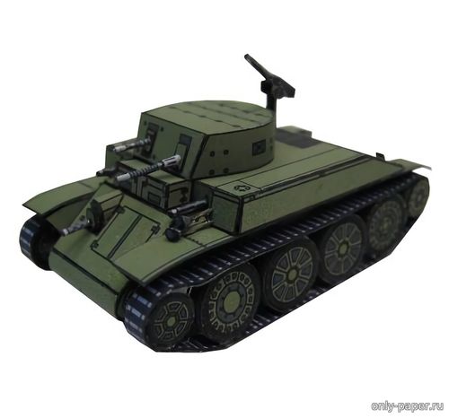Модель среднего танка T4E1 из бумаги/картона